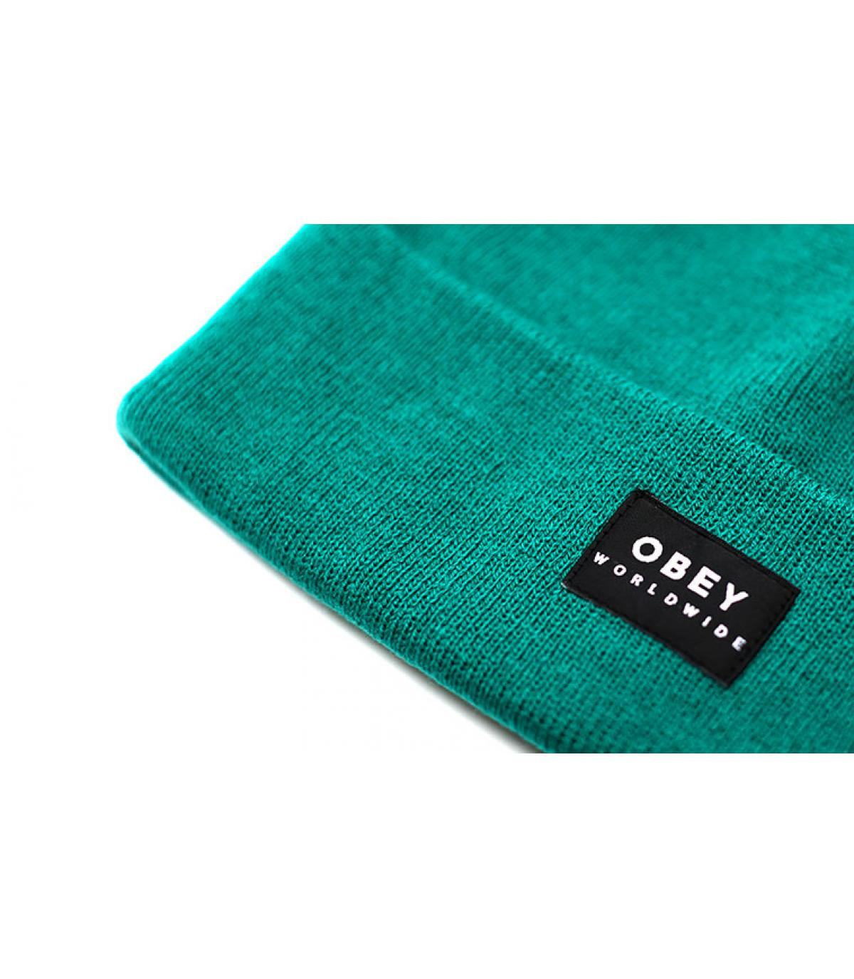 Obey turquoise cuffed beanie